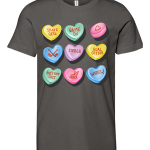 Candy Hockey Hearts Youth Tee