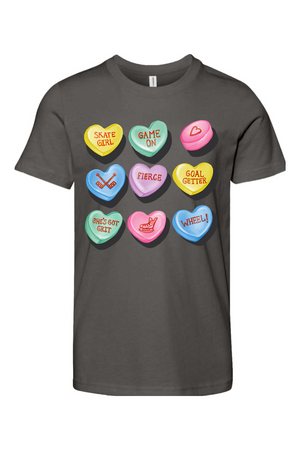 Candy Hockey Hearts Youth Tee
