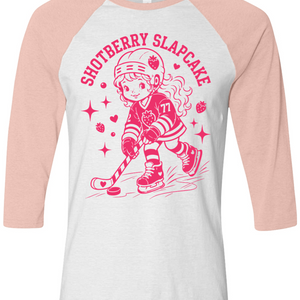 Shotberry Slapcake Three-Quarter Sleeve Baseball Tee