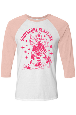 Shotberry Slapcake Three-Quarter Sleeve Baseball Tee