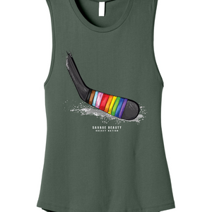 Pride Hockey Tape Muscle Tank