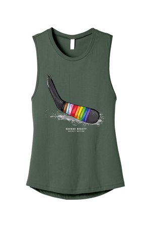 Pride Hockey Tape Muscle Tank