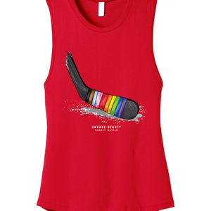 Pride Hockey Tape Muscle Tank