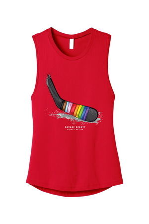 Pride Hockey Tape Muscle Tank