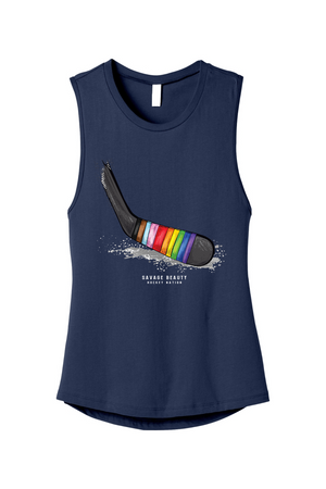 Pride Hockey Tape Muscle Tank