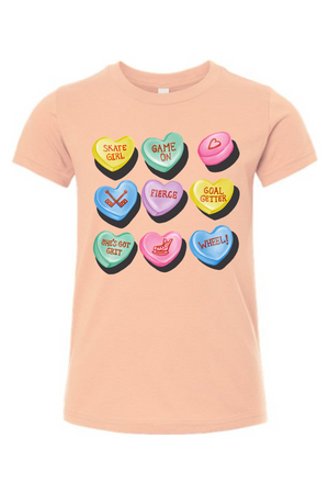 Candy Hockey Hearts Youth Tee
