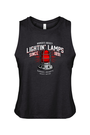 Lighting Lamps Since 1891 Racerback Crop Tank