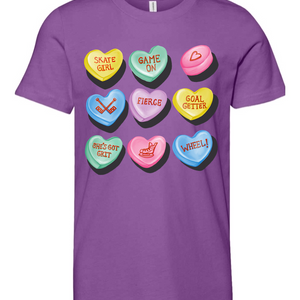 Candy Hockey Hearts Youth Tee