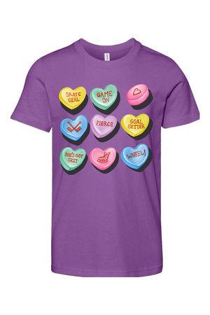 Candy Hockey Hearts Youth Tee