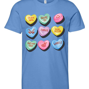 Candy Hockey Hearts Youth Tee