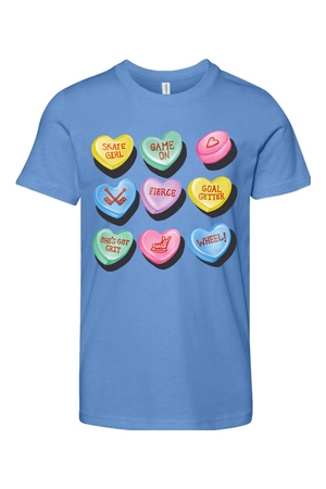 Candy Hockey Hearts Youth Tee