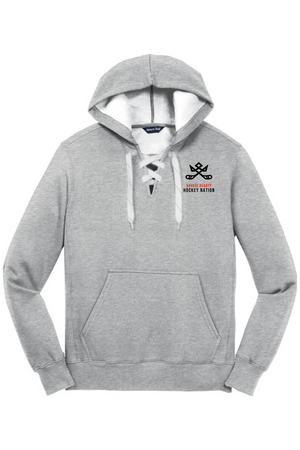 Warning - Will Bite Lace Up Pullover Hooded Sweatshirt