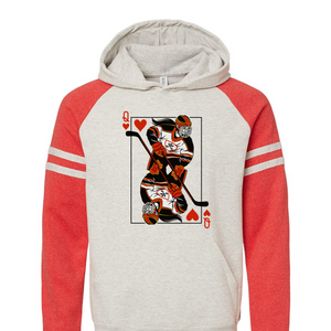 Queen of Hearts Raglan Hooded Sweatshirt